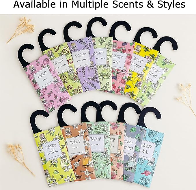 ROSE COTTAGE Large 12 Packs Lilac Hanging Closet Air Freshener Scented Sachets Long Lasting Smell Goods