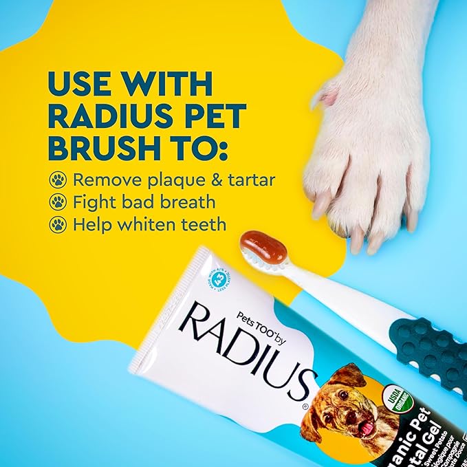 RADIUS USDA Organic Canine Pet Toothpaste 1 Unit, 3 oz, Non Toxic Toothpaste for Dogs, Designed to Clean Teeth and Help Prevent Tartar and Remove Plaque, Xylitol Free