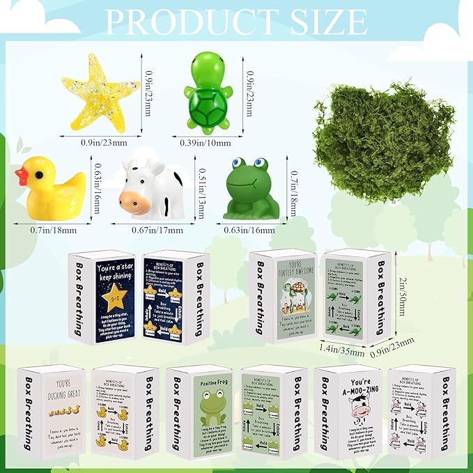 25 Set Employee Appreciation Gifts Bulk Coworkers Thank You Desk Pets Holiday Small Cute Emotional Support Resin Ornaments Card Box for Women Men Adults Office (Duck)