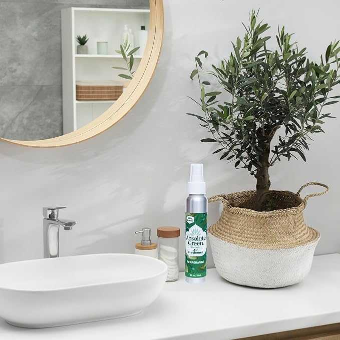 Absolute Green Air Freshener Room Spray, Covers Odors, Non-Toxic, Safe around Kids +Pets, Natural Peppermint Scent 4oz (Pack of 1)