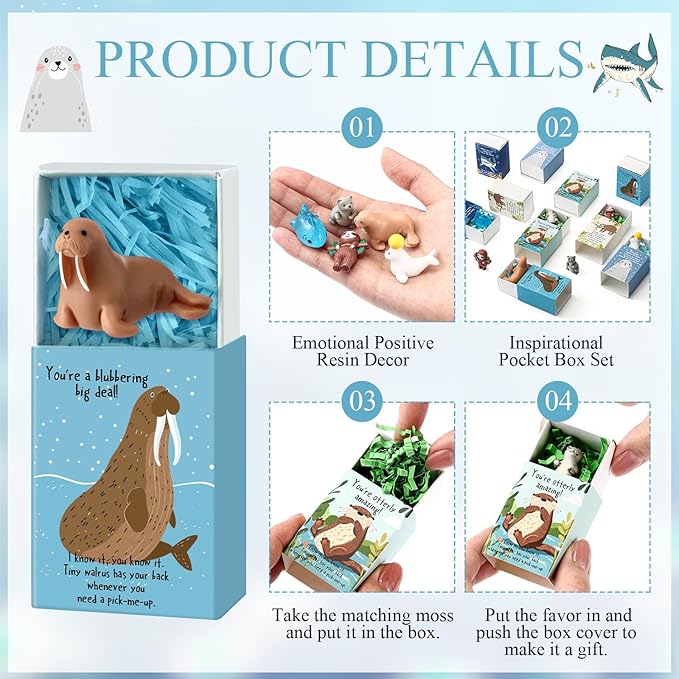 25 Set Employee Appreciation Gifts Bulk Coworkers Thank You Desk Pets Holiday Small Cute Emotional Support Resin Ornaments Card Box for Women Men Adults Office (Sloth)