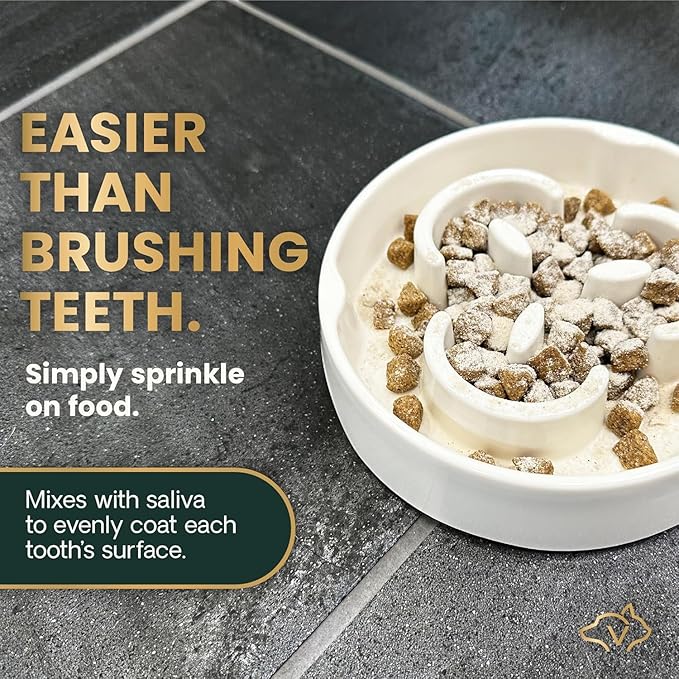 VetriScience Healthy Mouth Dog Dental Powder, 2Pack – Helps Reduce Plaque & Tartar Buildup, Support Clean Teeth,Fresh Breath, Vet-Formulated Oral Care Powder for Dogs Cats, NASC Certified, 2 x 4.2oz