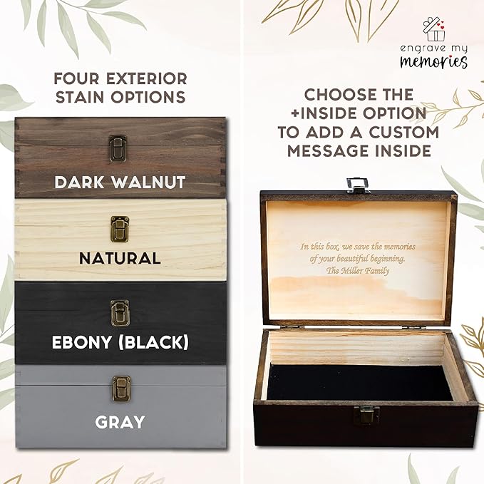 Personalized Time Capsule Memory Box Custom Engraved Wooden Keepsake Box for 18th Birthday Surprise Memories Photos Letters Memento - Storage Boxes for Baby Shower Birthday Anniversary Milestones Gift