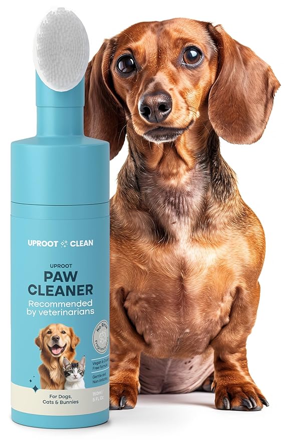 Uproot Clean Dog Paw Cleaner - No-Rinse Paw Cleaner for Dogs - Easy Dog Foot Washer with Bristle Brush - Fragrance-Free Foot Scrubber for Home and On-the-Go - Hypoallergenic & Safe All Dogs