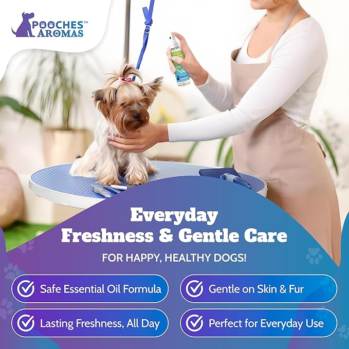 Pooches Aromas Natural Dog Cologne - Premium Grooming Spray - Long Lasting Spray - Deodorizing & Refreshing For Dogs, Adult Canines and Puppies - Aromas Scent to Refresh the Skin (Pack of 6)