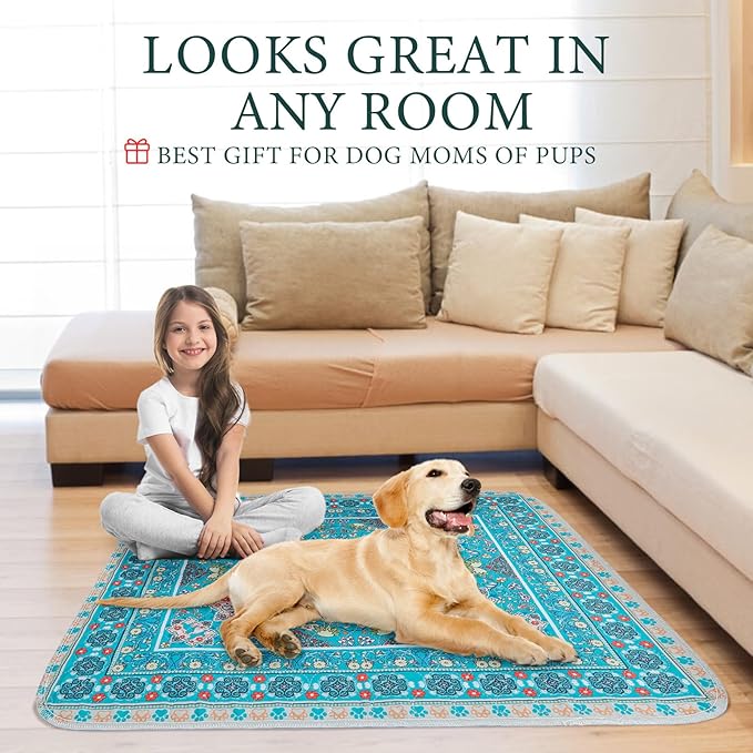 Homimp Washable Pee Pads for Dogs, 2 Pack Reusable Puppy Pads Waterproof, Absorbent and Leakproof Dog Pee Pads, Non Slip Puppy Training Pads, Pet Mat for Floor, Crate, Couch, Whelping,Blue 36"x41"