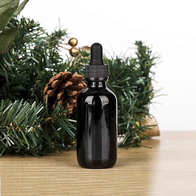 1 oz UV Resistant Dropper Bottle 24 Pack Black Glass Boston Bottles 30ml with Eye Droppers Black Caps for Essential Oils, Perfume, Leak Proof Travel Bottles for Liquids