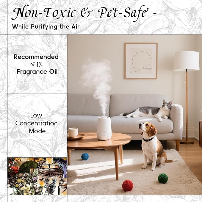 HIQILI Darjeeling Dawnbreak Diffuser Oil for Humidifier, New Car & Home, Long-Lasting Hotel Scent - Pour Homme - 0.34 Fl Oz