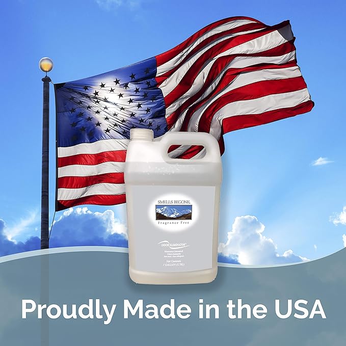 SMELLS BEGONE 1-Gallon Air Freshener Spray - Odor Eliminator - Eliminates Odors from Smoke, Trash Cans, Pets, Cars and Boats - Fragrance Free