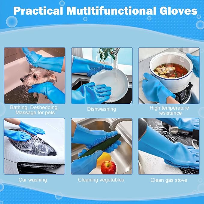 Pet grooming gloves,Dog washing gloves with High-Density Teeth with Five Finger Design to bathing and Massage for Dog