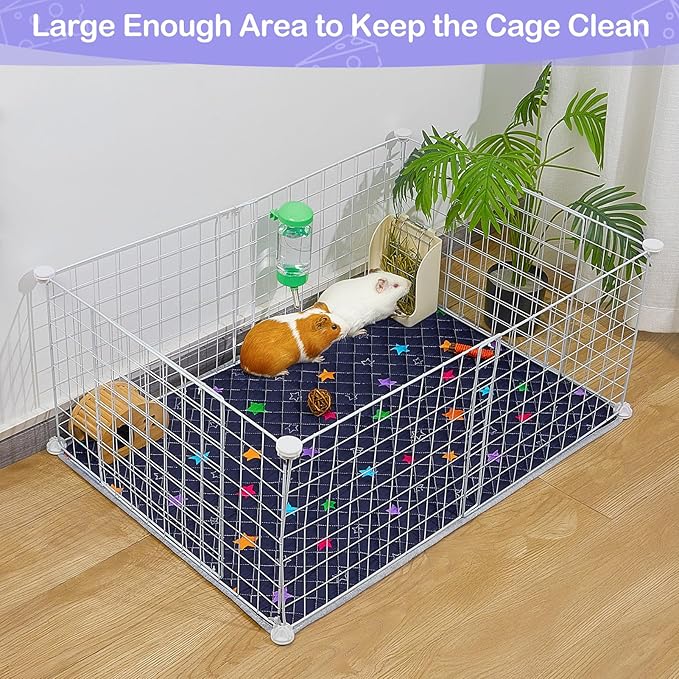 2 Pack Guinea Pig Bedding, Washable Guinea Pig Cage Liner Reusable Guinea Pig Mat Waterproof Guinea Pig Bedding for Cage, Super Absorbant Guinea Pig Pee Pads for Small Animals Hamster Rabbit Squirrel