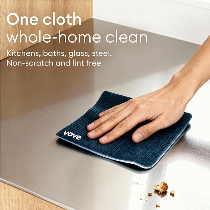 Vove Swedish Dishcloths 5-Pack, Coastal Calm - FSC Certified Cellulose & Cotton, Oeko-TEX Standard 100, Reusable Washable Kitchen Cleaning Cloths, Eco Friendly