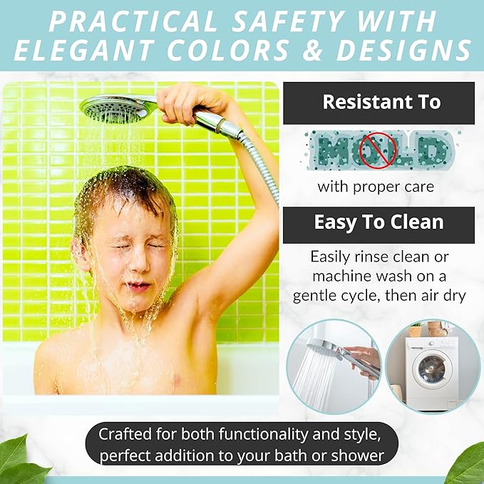 ENKOSI Bath Mat - Large Non Slip Bathtub & Shower Mat - Extra Long 40 x 16 Inch Bathroom Mats for Tub Nonslip Anti Slip Bathmats (40x16 Green)