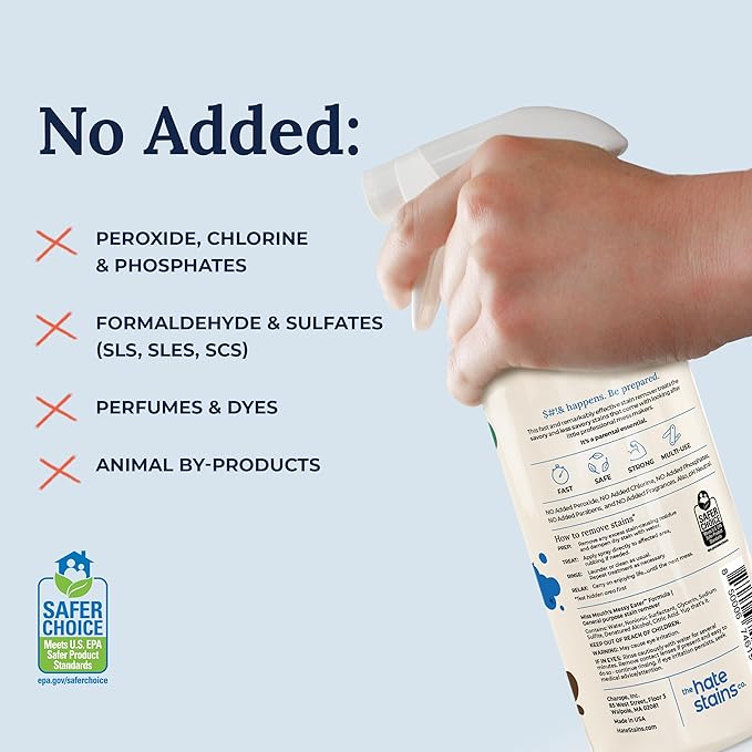 Miss Mouth's Messy Eater Stain Treater Spray - 16oz Stain Remover - Newborn & Baby Essentials - No Dry Cleaning Food, Grease, Coffee Off Laundry, Underwear, Fabric