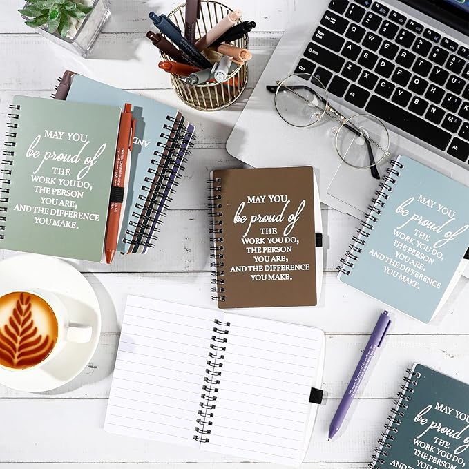 Honoson 10 Sets/20 Pcs Medical Assistant Employee Appreciation Gifts May You Be Proud The Work Notebook with Ballpoint Pen Inspirational Journals Bulk Thank You Gifts for Team Coworker (Vivid Color)