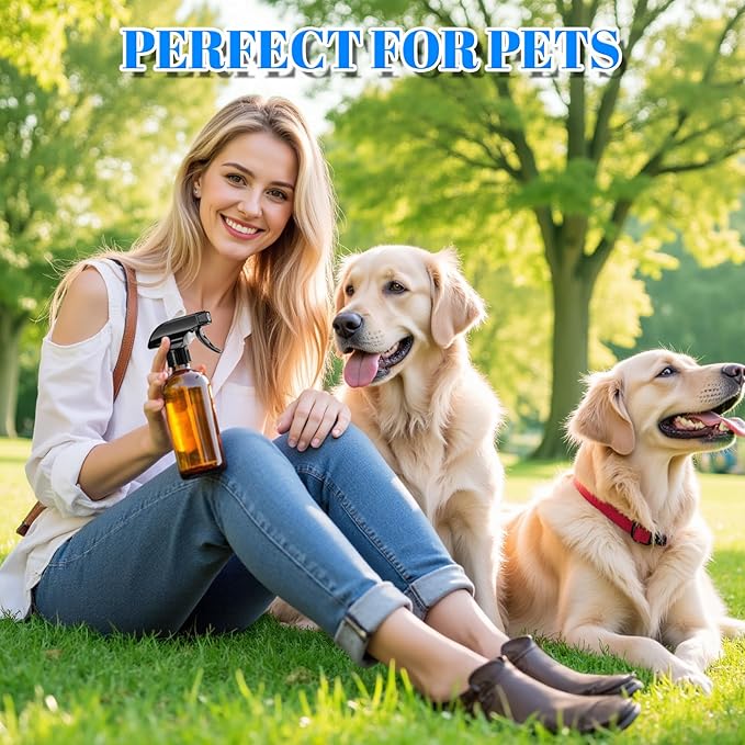 DIYSELF Spray Bottle for Cleaning Plastic Spray Bottles 16 oz 500ml Squirt Bottles for Liquids Amber Spray Bottles for Cleaning Empty Plastic Spray Lab Weighing Bottles for Home Garden