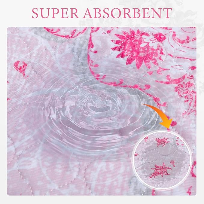 Homimp Washable Pee Pads for Dogs, 2 Pack Reusable Puppy Pads Waterproof, Absorbent and Leakproof Dog Pee Pads, Non Slip Puppy Training Pads, Pet Mat for Floor,Crate,Couch,Whelping,Pink, 24"x36"