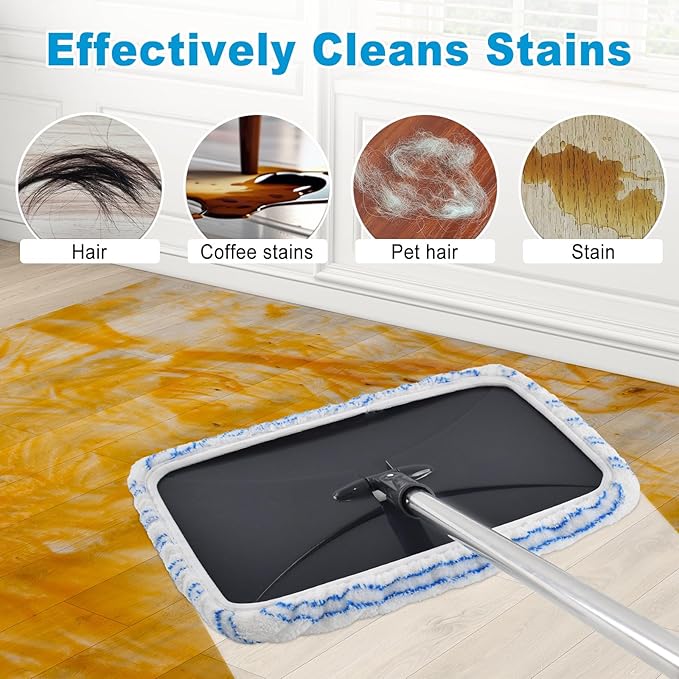 5 Pack Mop Heads Replacements for Ocedar Hardwood Floor 'N More Microfiber Mops,Terry Cloth Mops Refills 15 x 8 Flat Dust Mop Pads for O Cedar mop, Washable & Reusable Mopping Pads