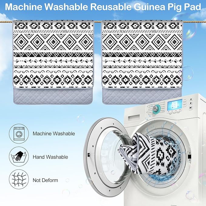 2 Pack Guinea Pig Bedding, Washable Guinea Pig Cage Liner Reusable Guinea Pigs Mat Waterproof Guinea Piggy Bedding for Cage, Super Absorbant Pee Pads for Small Animals Hamster Rabbit Squirrel