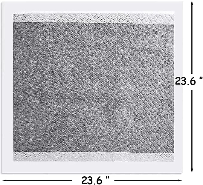 kathson Rabbit Pee Pads Disposable Cage Liners 40PCS All Absorb Black Carbon Odor Control Bunny Training Accessories with Quick-Dry Surface for Puppy Guinea Pig Kitten Hedgehog Small Animals