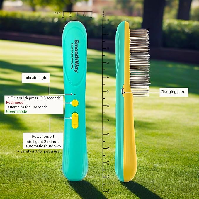 Professional 3-Row Tick & Flea Comb for Dogs & Cats - Stainless Steel Teeth with Negative Ion Anti-Static | Detangling Grooming Tool for Poodles, Shih Tzus & Long Haired Pets