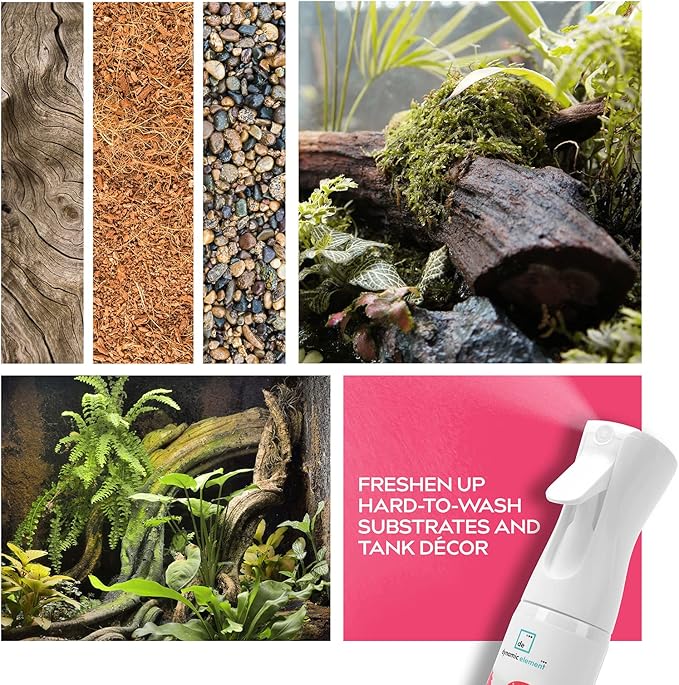 (2-Pack) Reptile Tank Odor Eliminator Spray – Unscented Natural Mineral Formula - Remove Waste Smells in Bearded Dragon and Turtle Tanks - 9 Fl Oz