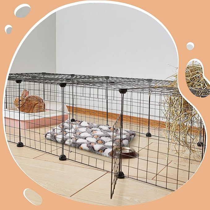 Jetec 3 Pcs Bunny Guinea Pig Beds Soft Bunny Mats Warm Guinea Pig Mat Small Animal Winter Bed Pads Fleece Sleeping Pads for Indoor Rabbit Hamster Squirrel Hedgehog Chinchilla Ferret (Pineapple Grid)