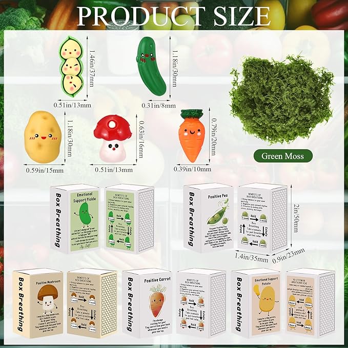 25 Set Employee Appreciation Gifts Bulk Coworkers Thank You Desk Pets Holiday Small Cute Emotional Support Resin Ornaments Card Box for Women Men Adults Office (Mushroom)