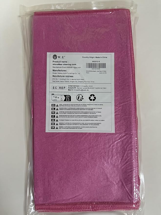 Pink Microfiber Cleaning Cloth 13"x13", Ultra Soft Absorbent Microfiber Cleaning Rags for Housekeeping Cleaning Supplies, Lint Free Reusable Cleaning Cloths for House Washable, Pack of 12