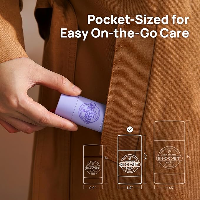 HICC PET Dog Paw Balm 0.53 oz Refill Pack for Dogs & Cats, All-Natural Paw Balm Dogs Lick Safe, Moisturizing and Healing Dry Cracked Paws, Improves Rough Paws Relieves Odor, Horse Hoof, Joint Care