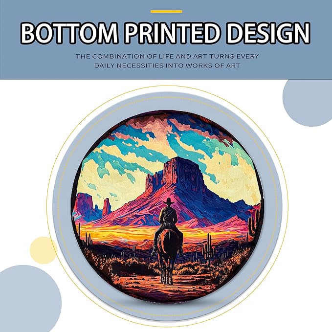 Western Cowboy Laundry Basket Desert Mountains Foldable Oxford Cloth Funny Tote Bag Laundry Hamper Clothes Storage Bucket Toy Organizer For Bathroom/Laundry Storage/Bedroom 18.9x16.5 Inch