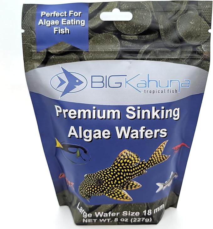 Large 18mm Algae Wafer - Algae Wafers for Bottom Feeders - The Best Pleco Wafers & Pleco Food Available - Algae Wafers for Snails (8 oz)