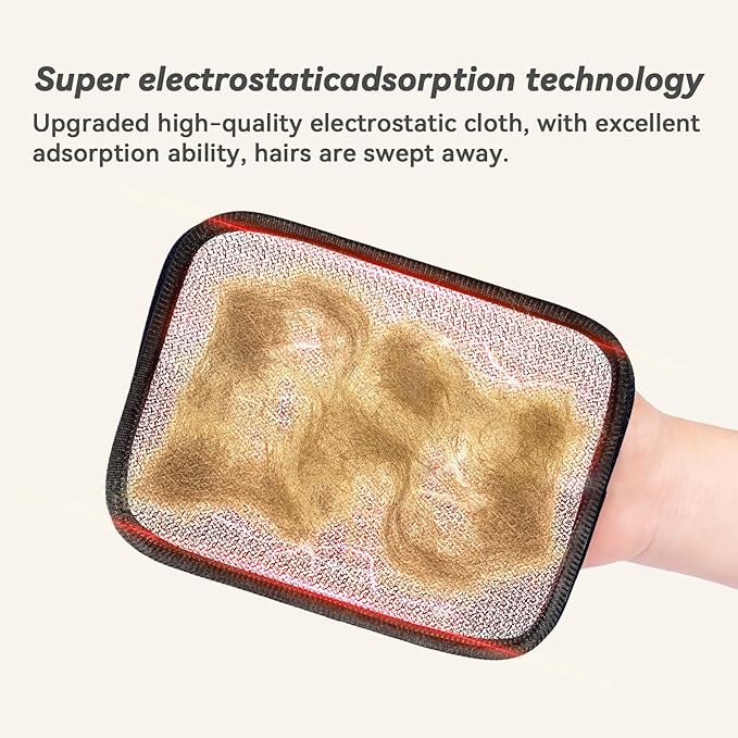 Flea Comb for Cats & Dogs – Removes Loose Hair, Tangles, Fleas & Dander, with Free Electrostatic Pet Hair Removal Glove for Clothes, Furniture, Carpets & Bedding