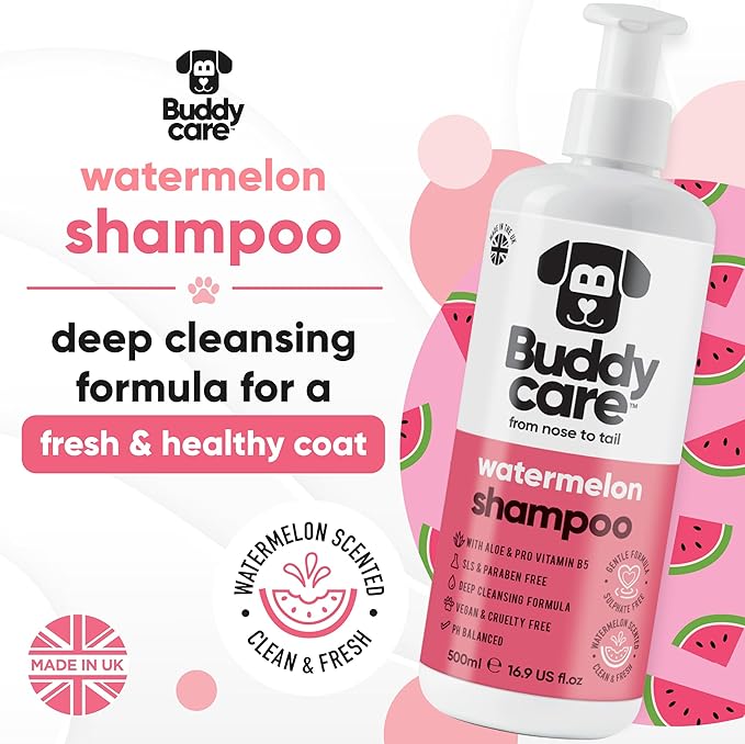 Watermelon Dog Shampoo by Buddycare | with Aloe Vera and Pro Vitamin B5 (50.72oz)