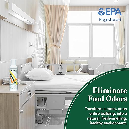 Citrus II Deodorizing Spray - Air Freshener and Odor Eliminator - for Home and Facilities - Original Citrus Blend Scent - 5.2 Oz.