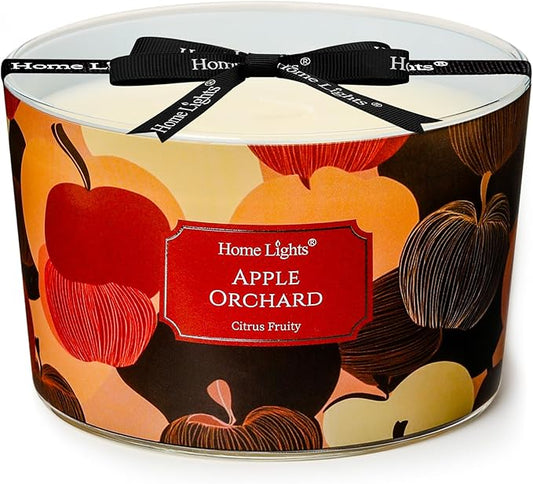 HomeLights Soy Wax Candles for Home Scented, 4-Wick Candles in Apple Orchard Scented, Aromatherapy Candles Gift for Parties, Relaxing, Eclectic Mixed Styles, 18oz