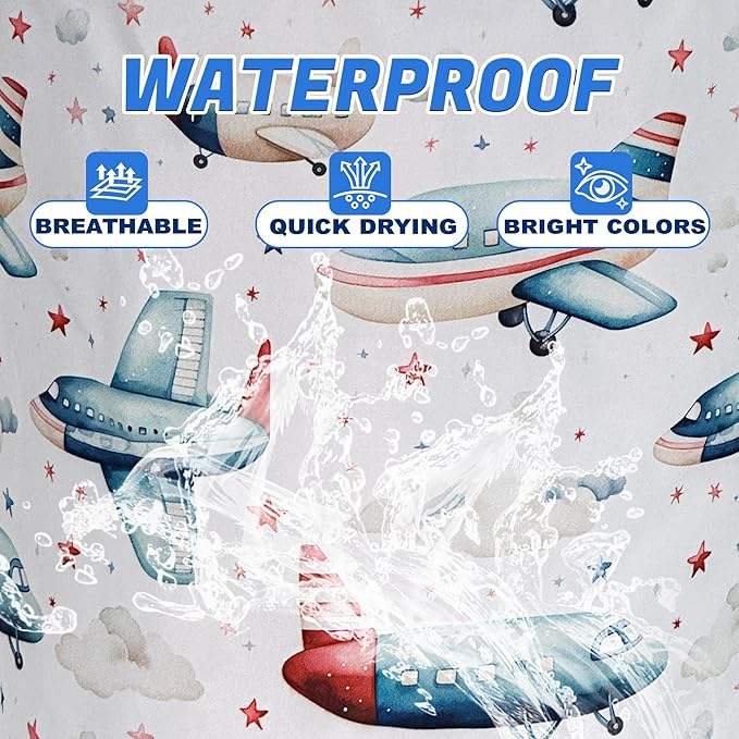 Airplane Laundry Basket Oxford Cloth Aircraft Cartoon Laundry Hamper With Handle Foldable Portable Clothes Storage Basket 18.9 X 16.5 In Storage Bag For Laundry Room/Bathroom/Bedroom/Dormitories