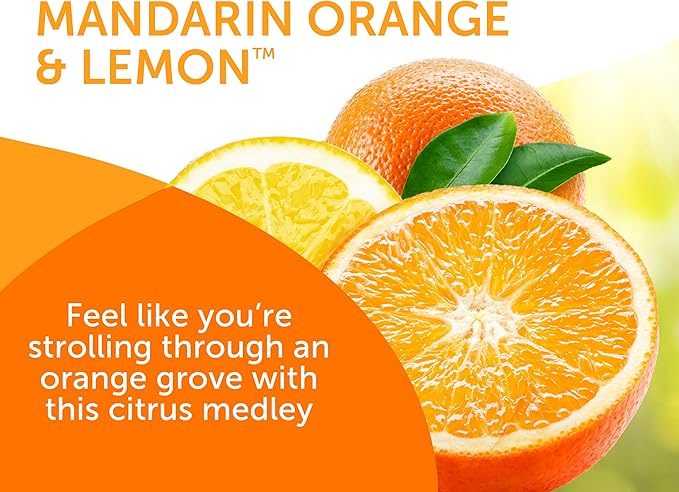 Bright Air 14 oz. Super Odor Eliminator, For Medium-Size Spaces, Mandarin Orange and Fresh Lemon Scent, Case of 6, Air Freshener, Natural Essential Oils, Lasts Up to 90 Days Each