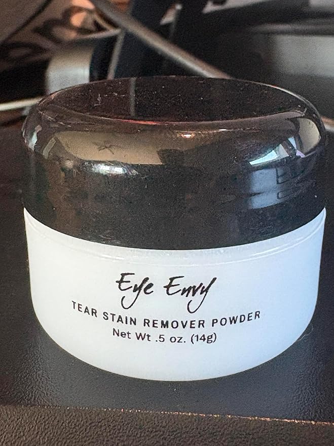 Eye Envy Tear Stain Remover Powder for Dogs and Cats. 100% Natural, Safe. Absorbs and Repels Tears and Discharge. Helps Remove Rust Color Staining. Made in The USA (1.4 oz)