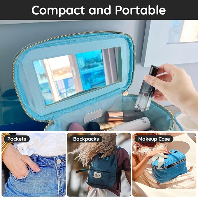 Segbeauty 2pcs Perfume Bottles Empty, 20ML Refillable Travel Size Atomizer Sprayer for Perfume, Glass Spray Bottle Cologne Dispenser Toiletries Container Perfume Making Kit with Dispensing Refill Tool