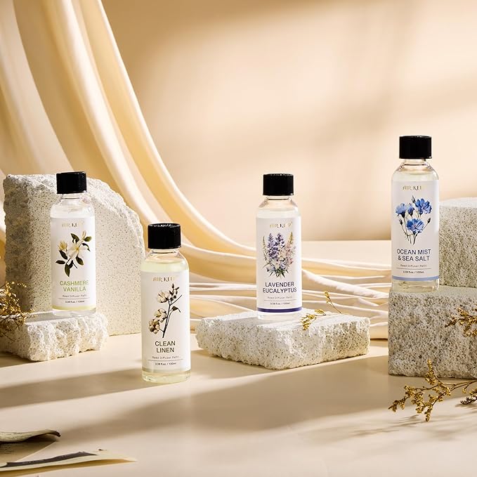 Airkeep Reed Diffuser Oil Refill/Cashmere Vanilla/3.38 oz(100ml)/2 Pack/Scented Oil Refill for Reed Diffuser Home Fragrance for Bedroom, Bathroom Office Home Decor