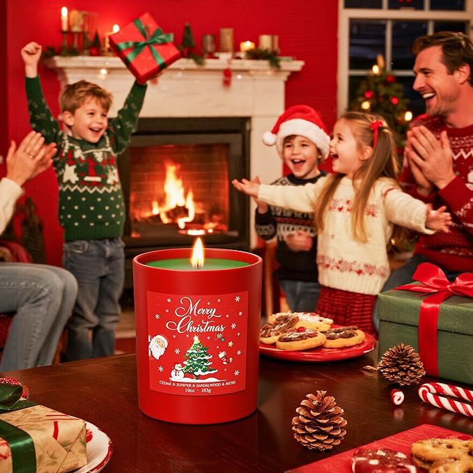 NORVENCE Christmas Candles, 10oz Scented Candles Gifts for Women, Merry Christmas Gifts for Women and Men