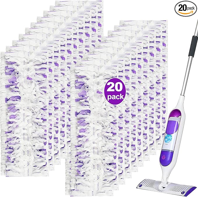 20 Count Disposable mop Pads Refills Compatible with Swiffer PowerMop Multi-Surface Mop and PowerMop Wood Mop, Replacement Pads Use for Floor Cleaning