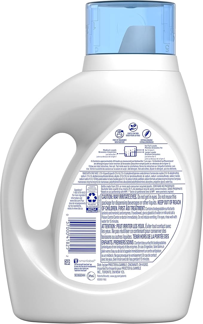 Tide Free & Gentle Laundry Detergent Liquid Soap, 32 Loads 46 Fl Oz
