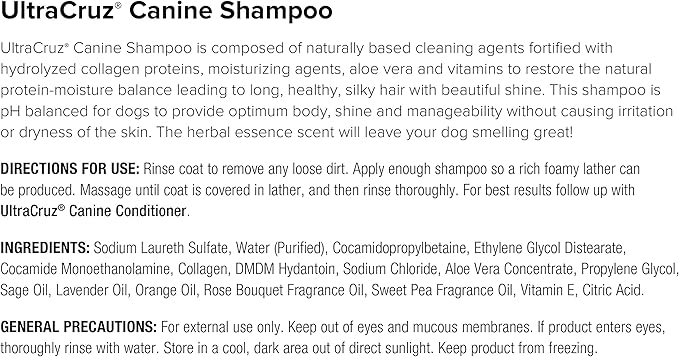UltraCruz Canine Dog Shampoo and Conditioner Bundle, 32 oz Each