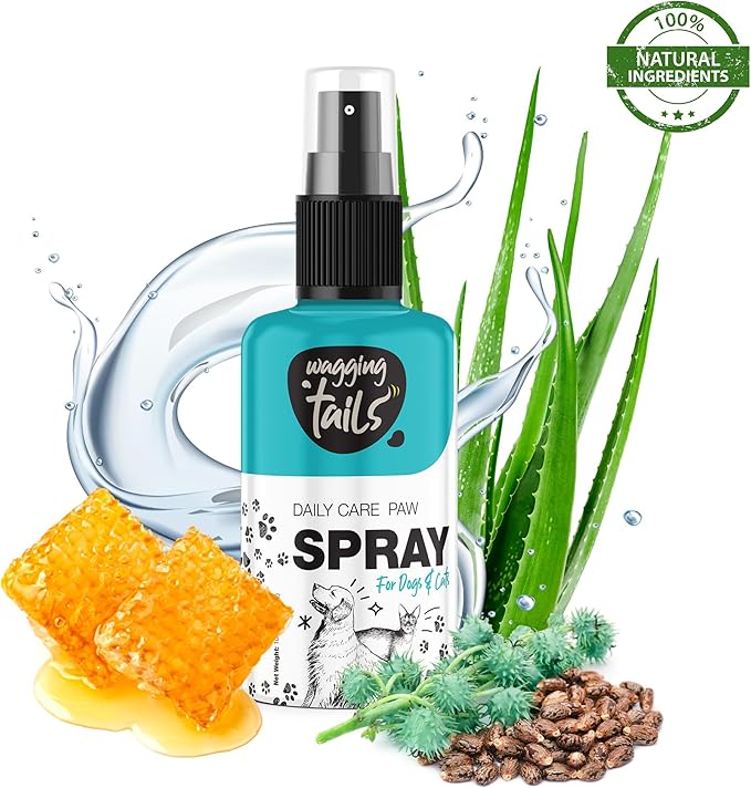 Wagging Tails 5 in 1 Grooming Kit for Pets | Shampoo 6.76 fl oz + Dry Bath 6.76 fl oz + Massage Oil 6.76 fl oz + Paw Butter 1.76 fl oz + Paw Spray 3.38 fl oz | Natural Ingredients| Ideal Gift for Pets