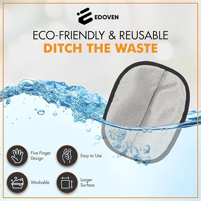 2 Packs Pet Hair Removal Glove – Electrostatic Pet Hair Remover Glove, Reusable Magic Brush Pet Hair Grooming Tool for Cats & Dogs, Furniture, Carpet, Clothing & Car Seat – Black