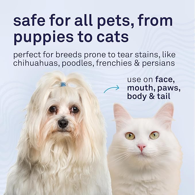 Petpost Tear Stain Remover for Dogs | 8 oz Gentle Dog Eye Cleaner Solution | Safe Dog Tear Stain Remover for White Fur & Light-Coated Breeds | Bleach Free