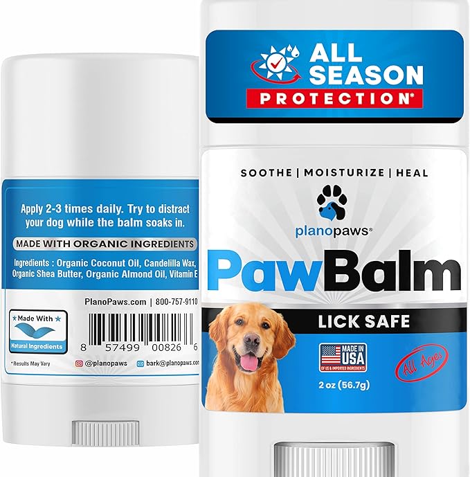 Lick Safe Dog Paw Pad Balm 2 Oz - Dog Nose Balm for Dry Nose - Safe Effective Paw Balm for Dogs to Fix Dry Cracked Paws - Dog Paw Protector from Heat, Sand, Snow - Easy to Use Paw Soother for Dogs