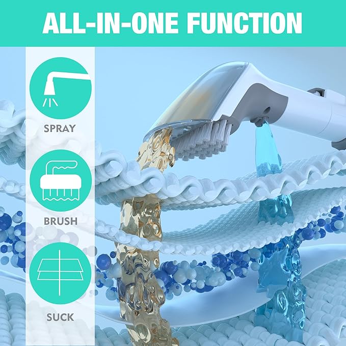 HAUSHOF Cordless Carpet & Upholstery Cleaner, Lightweight Deep Fabric Cleaner Machine with Brushless Motor & Powerful Suction for Pet Stains, Couch, Rug, Car Seats, Spot & Stain Cleaner Included